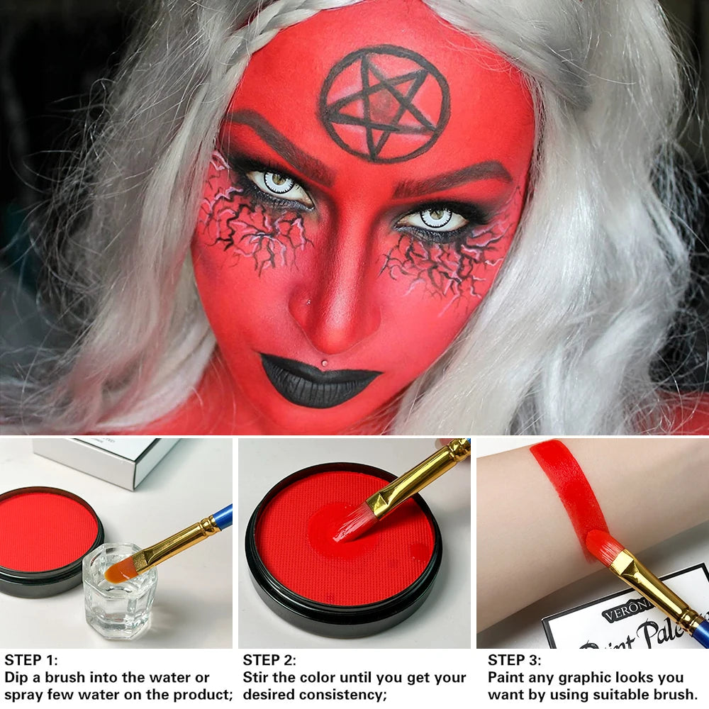 30G Water Solubility Monochromatic Body Paint Black And White Makeup Face Paint Halloween Party Waterproof Makeup Body Painting