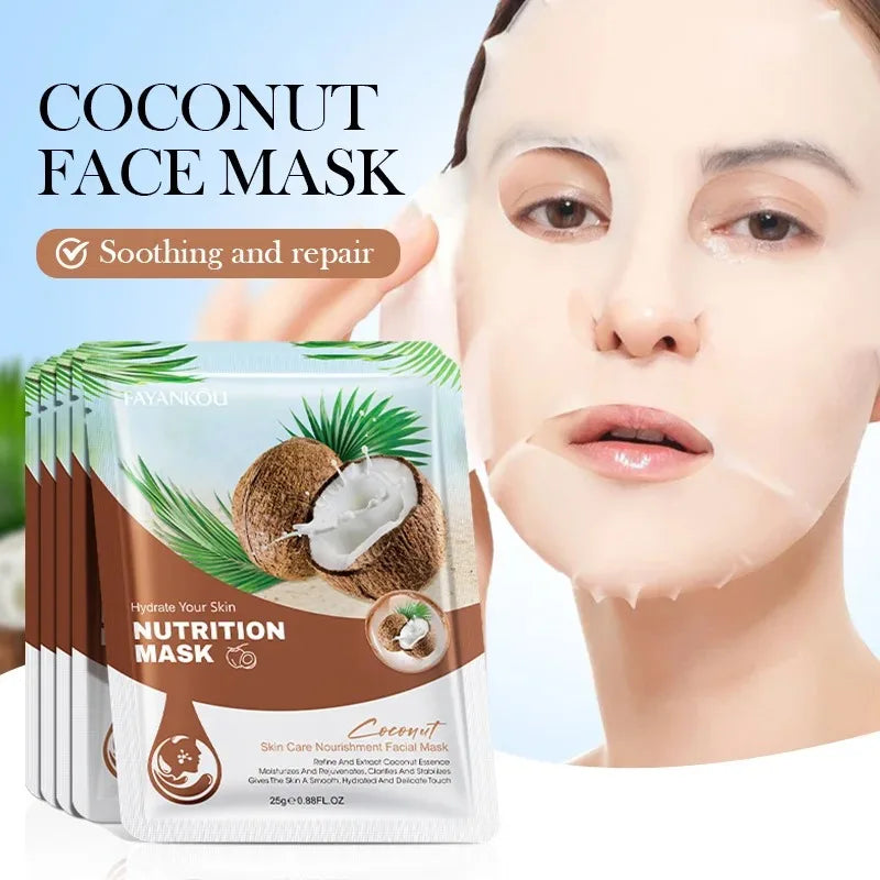 10Pcs Fruits Facial Masks for Face Skincare Moisturizing Brightening Hydrating Firmingface Mask Beauty Face Skin Care Products