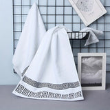 2pcs Set Black Bathroom Towel Sets 100% Cotton Embroidered Bathroom Towel Christmas Gift Sport Towel Sets Home Hotel Use 수건 세트