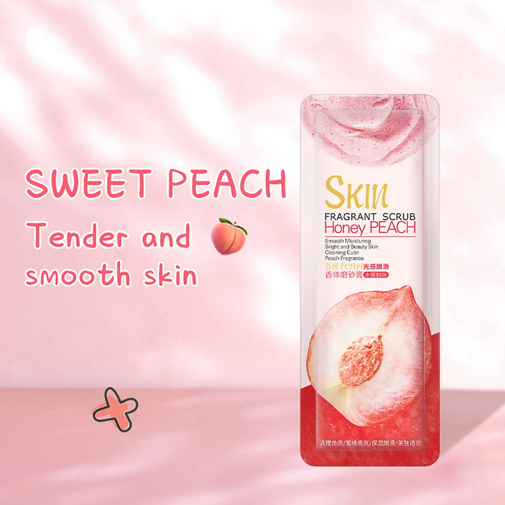 FENYI 15pcs Shea Butter Body Scrub Face Exfoliating Peach Extract Deep Cleansing Moisturizer Soft Whitening Skin Care Body Care