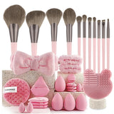 33pcs beauty set makeup kit  large and small beauty sponges for flawless makeup application and removal of makeup full set