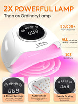 DianaBeauty 380W Professional UV LED Nail Lamp For Quick Drying Gel Nail Polish 90LEDS Gel Drying Lamp With 4 Timer Setting