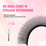TDANCE 3D 4D 5D 6D Premade Fans Eyelash Extension W Style Faux Mink Natural Soft Bloom Lash Automatic Flowering Volume Eyelashes