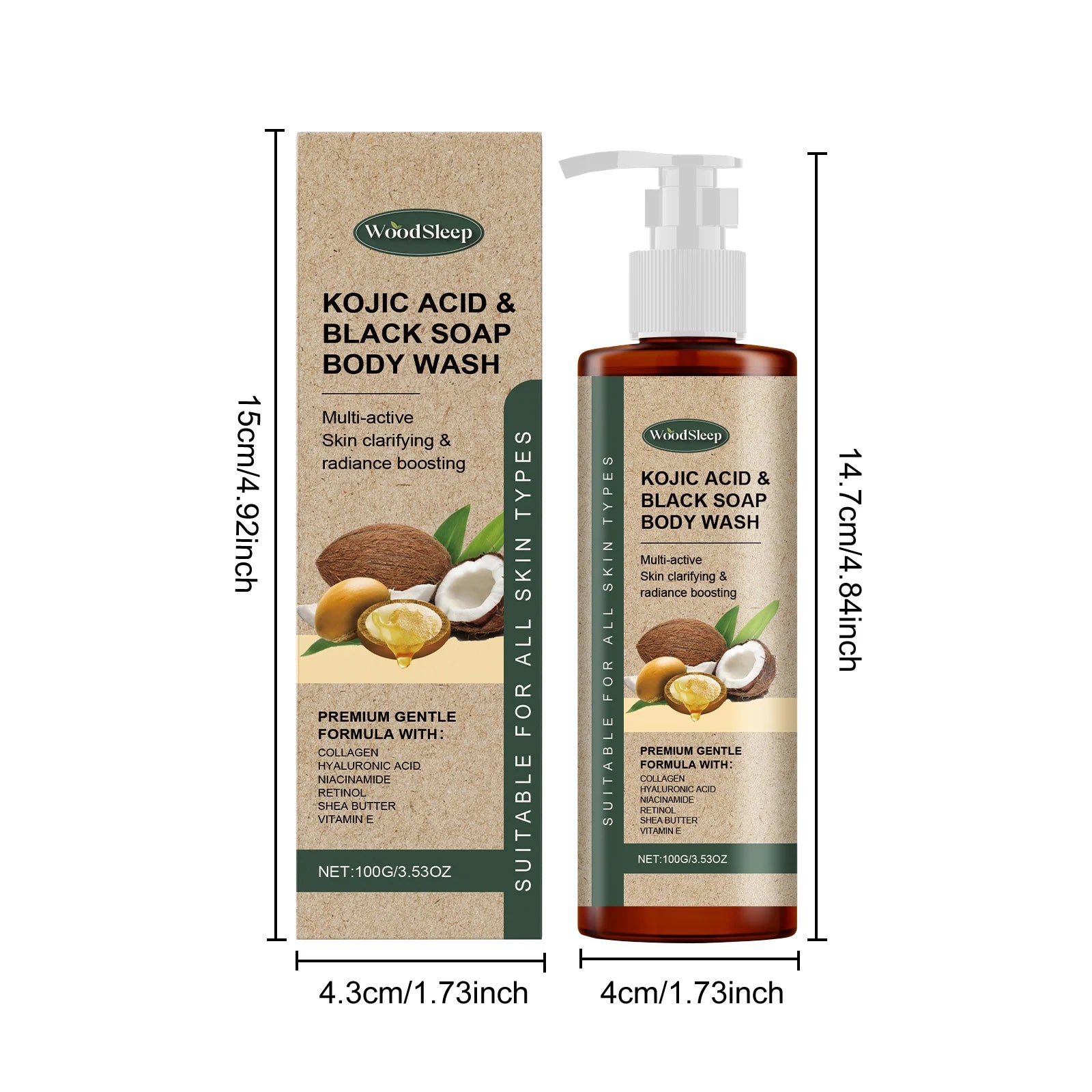 Collagen Shower Gel Brighten Body Lighten Fine Lines Oil Control Lasting Fresh Hydrating Skin Exfoliator Kojic Acid Body Wash