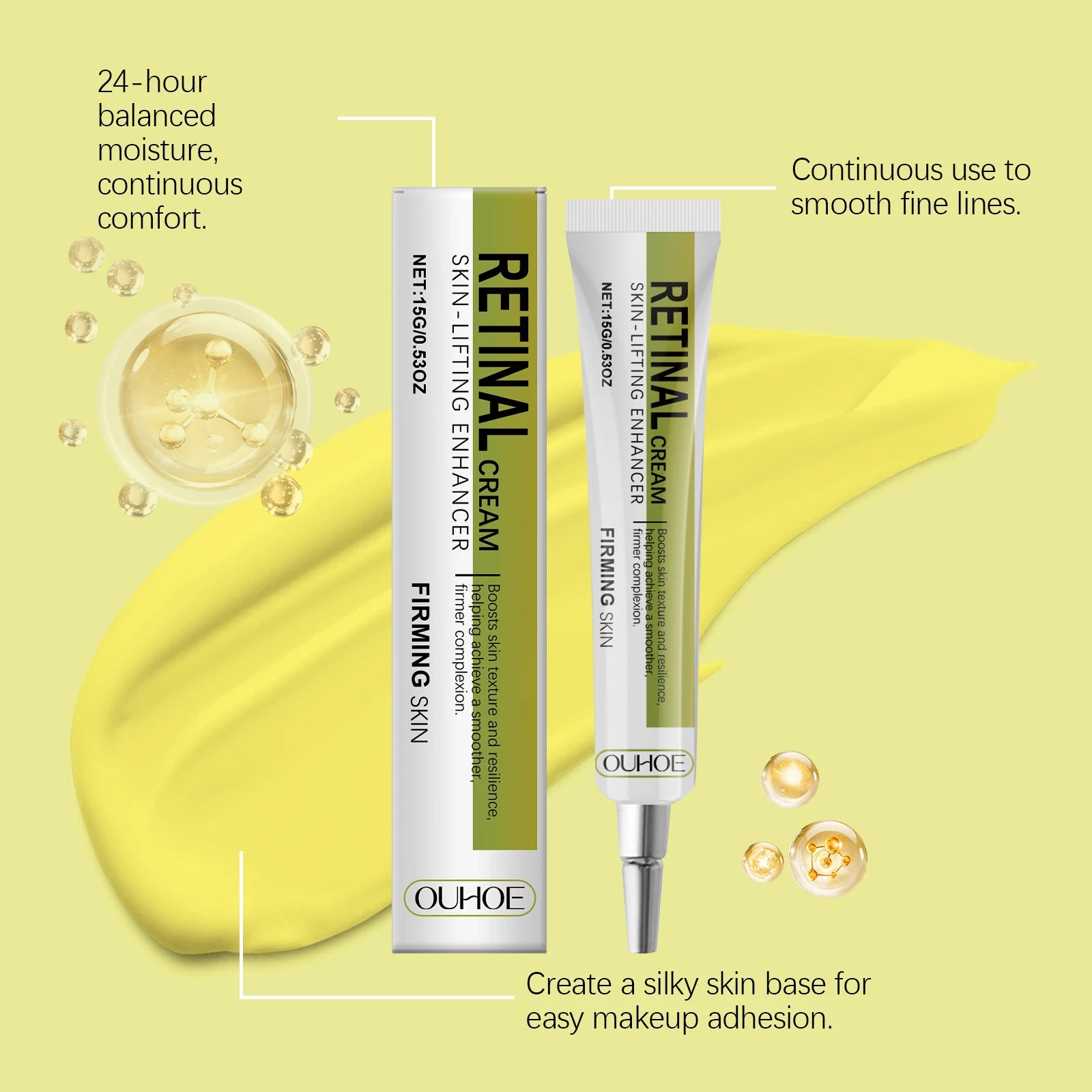 Retinol Cream Smoothing Wrinkle Firming Hydrating Barrier Support Radiant Fade Fine Lines Moisturizing Tightening Face Cream
