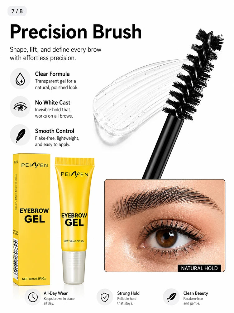 Clear Eyebrow Gel 3PCS Set, Strong Hold Waterproof Brow Shaping Gel, Natural Fuller Brows Makeup, Flake-Free Brow Lamination