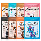 8pcs SADOER  Kawaii Fruits Face Mask Moisturizing Firming Hydrating Coconut Aloe Vitamin C Facial Masks for Face Skin Care