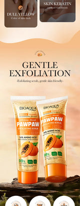 100g Papaya Vitamin C Exfoliating Scrub Cream, Hypoallergenic, Moisturizing, Exfoliation, Scented with Papaya, Deep Cleansing