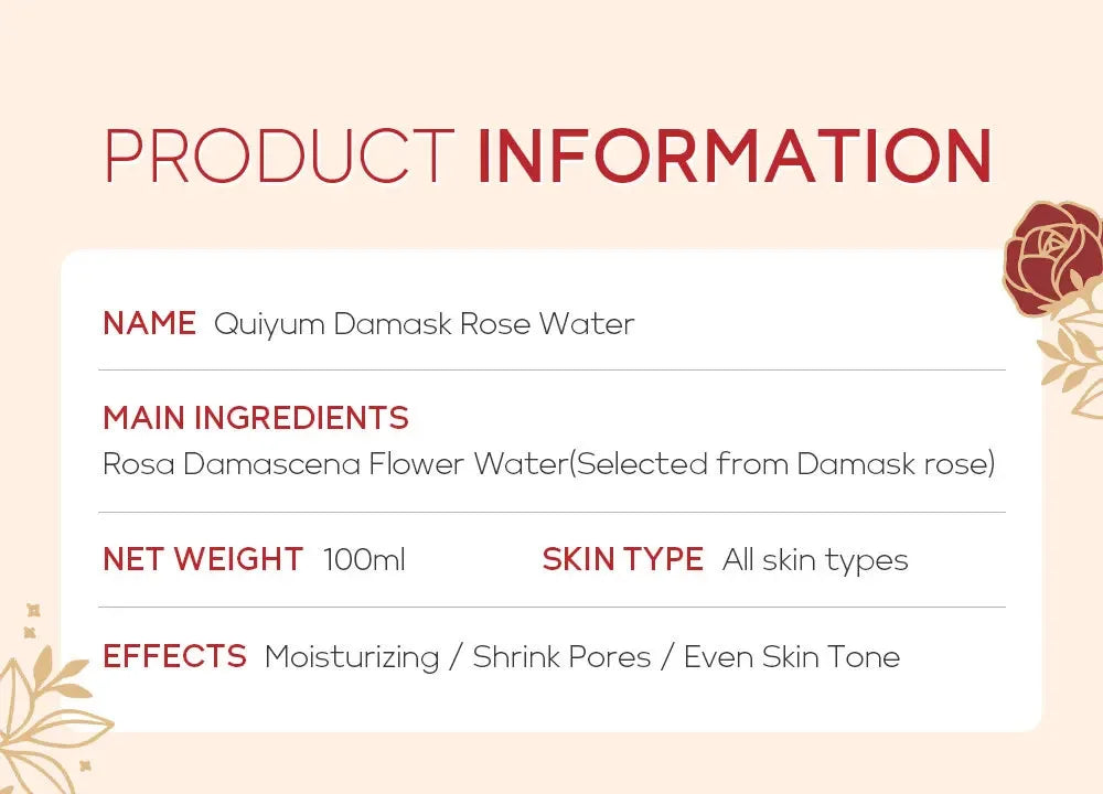Damask Rose Hydrosol Rose Water Nourishing Skin Improve Dullness Facial Hydrating and Moisturizing Toner Face Serum Skincare