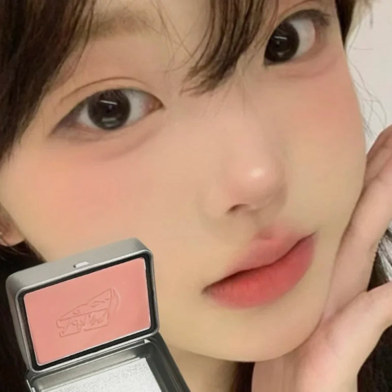 BLACKNANA Square Iron Box Single Color Blush Cream Low Saturation Gray Pink Long-lasting Makeup Tender Rouge