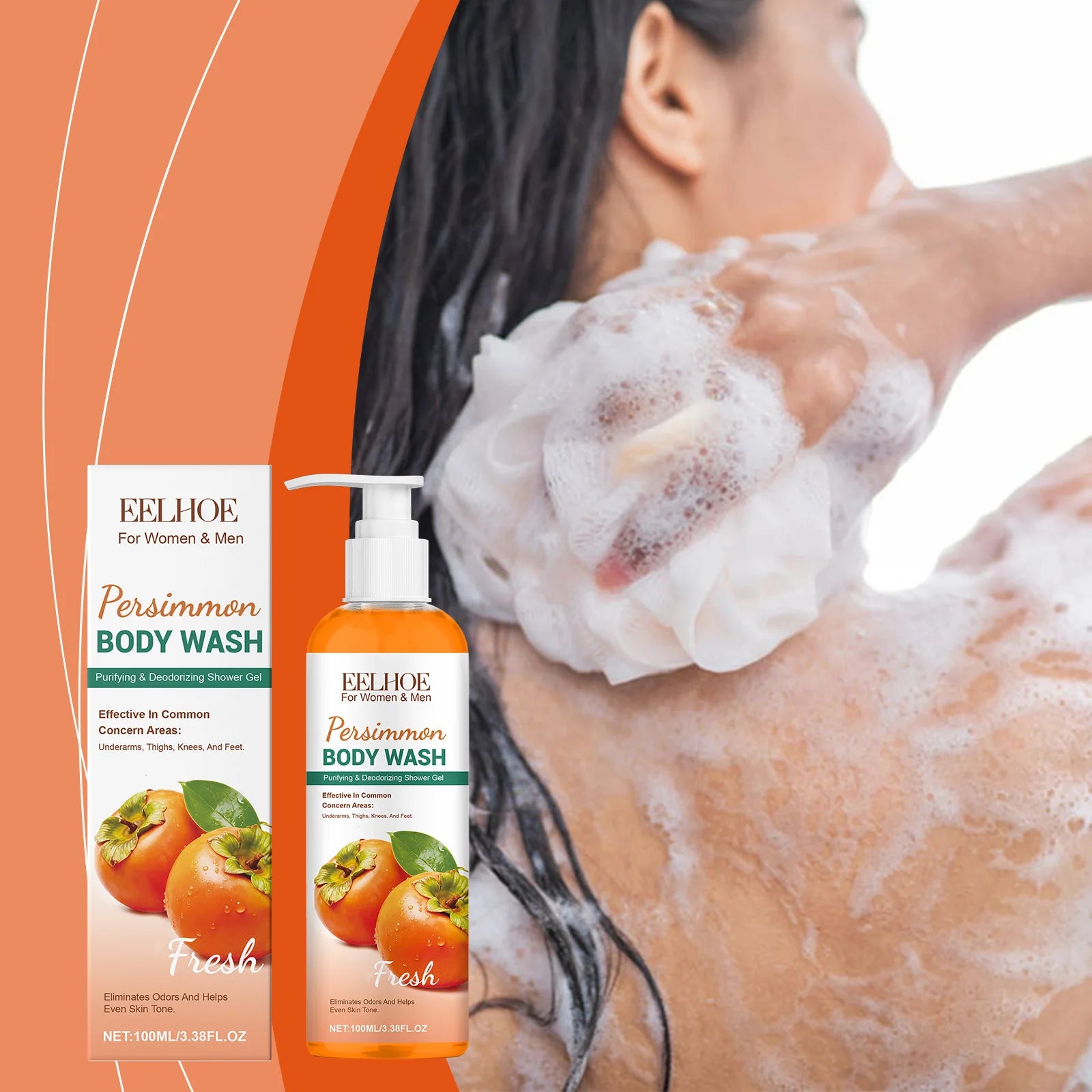 Persimmon Body Wash Eliminating Odor Exfoliating Long Lasting Moisturizing Refreshing Oil Control Smoothing Fragrance Shower Gel