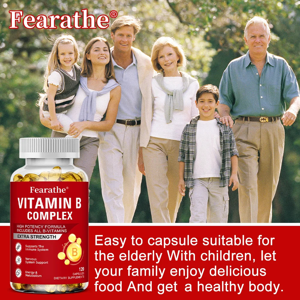 Vitamin B-Complex Vitamin Supplements (B12 B2 B3 B6 Folic Acid &Biotin), Immune & Energy Support,Immune Health