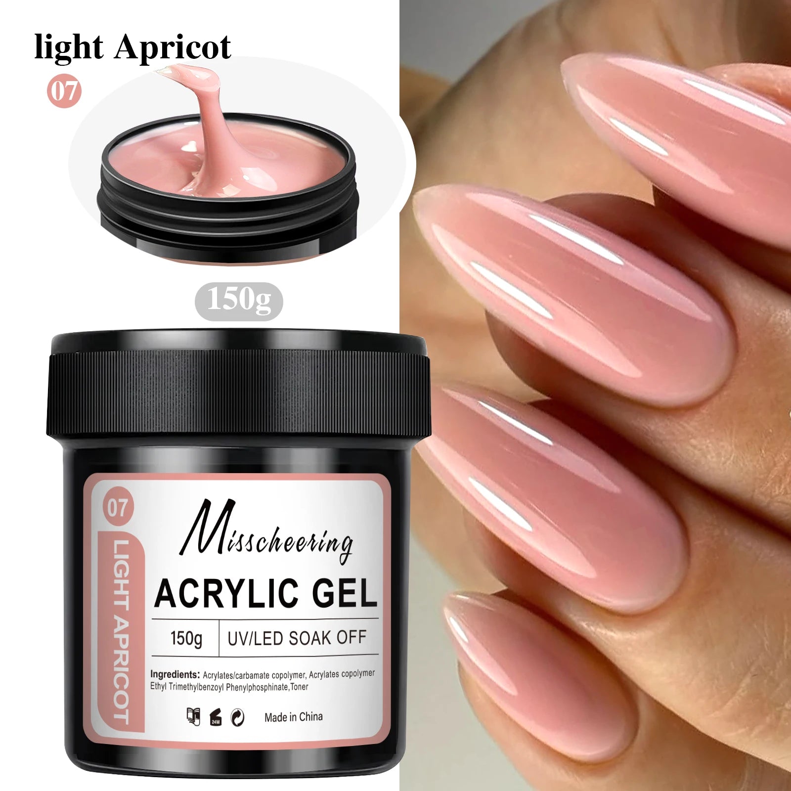 150g Large Capacity Nail Extension Gel Acrylic Semi-Permanent UV/LED Gel Varnish Suitable for DIY Design Nail Art Extension Tool