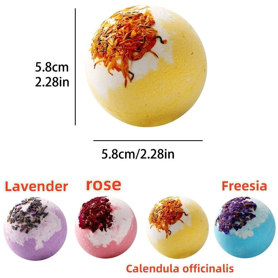 Bath Set Moisturizing Peeling Skin Care Bath Ball with Essential Oils And Bath Salts Handmade Bubble Ball Gift for Relaxing