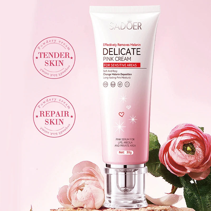 2pcs  Body Cream Lighten Melanin Pink Underarm Knees Inner Thighs Bleaching Cream Moisturizing Brightening Skin Care