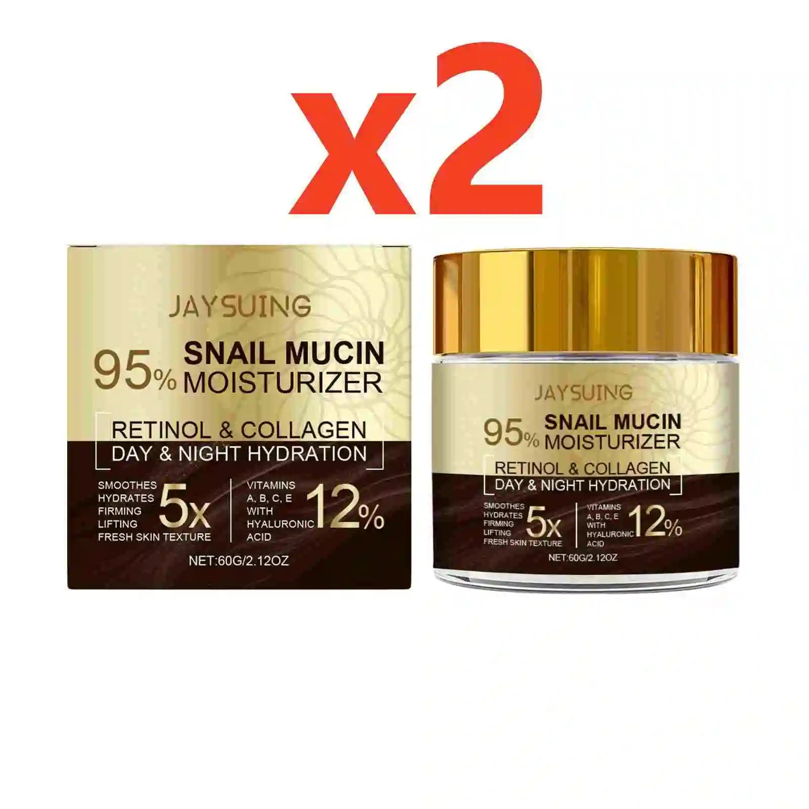 95% Snail Mucin Moisturizer Collagen Rejuvenating Anti Aging Wrinkles Firm Lift Brighten Retinol Hyaluronic Acid Day Night Cream