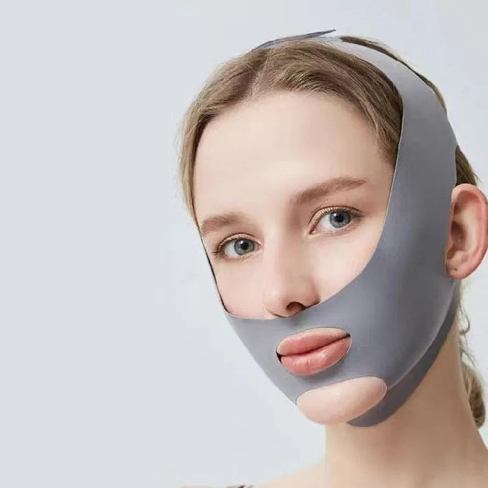 1pc V-Shape Face Sculpting Sleep Mask Breathable Elastic Lifting Tightening Mask Skin Care Slimming Strap Chin Up Mask Woman