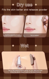 GECOMO 6 PCS Chocolate Powder Puff Set, Wet And Dry Sponge, Soft Leather Flocking Makeup Cushion