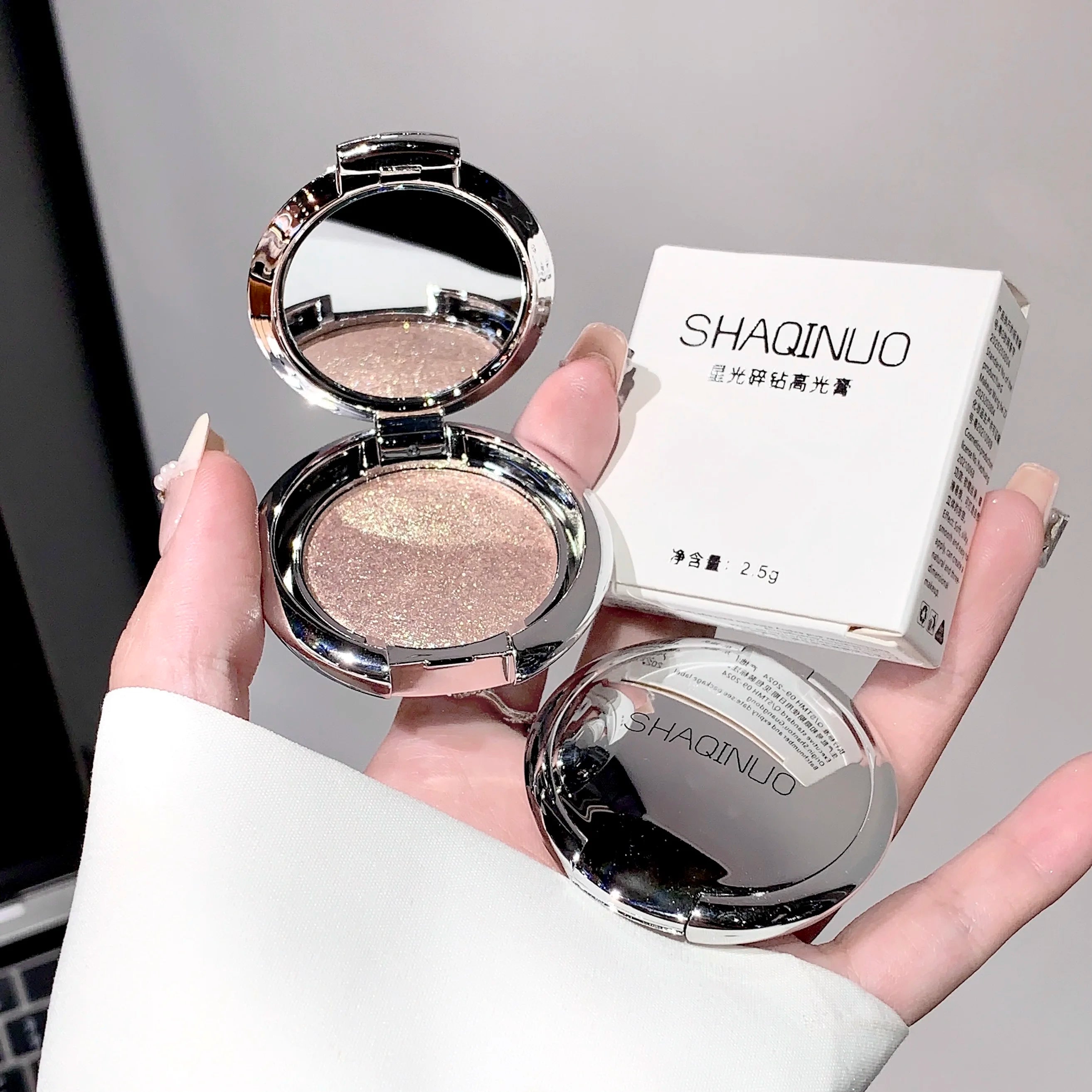 SHAQINUO Highlighter Cream, Radiant Shimmer Powder, Smooth with Potato Mash Texture, Long-lasting, Non-Flaking for Highlighting