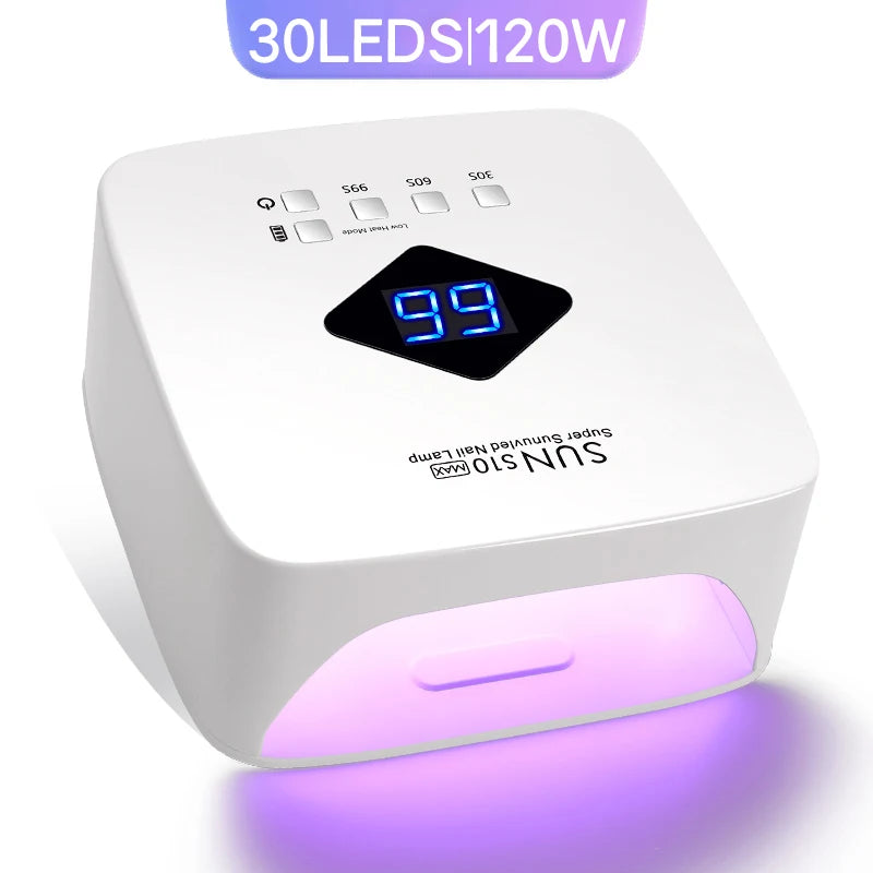 Rechargeable UV LED Nail Lamp With Automatic Sensing 30LEDS Cordless Nail Dryer for Curing Gel Polish Professional Manicure Tool