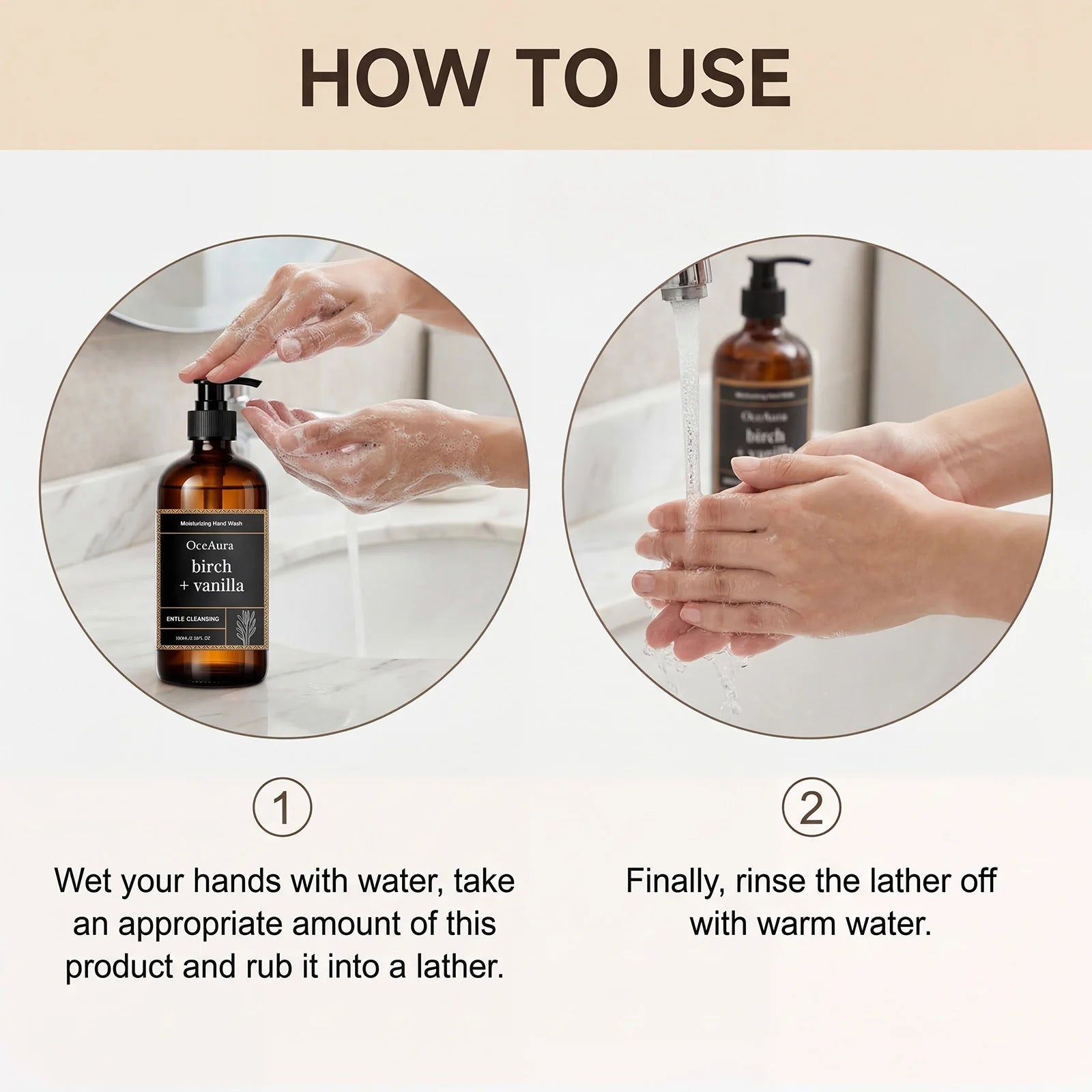 Moisturizing Hand Wash Vanilla Extract Nourishing Liquid Soap Gentle Cleansing Hand Soap for Daily Use Soft Hands Family Care