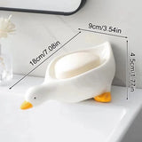 Soap Tray Self-draining Soap Rack Cute Duck-shaped Creative Rack for Shower Bathroom Kitchen Tub Sink Tray Bracket Bathroom