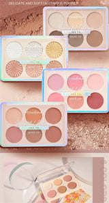 6-color Blush and Contouring All-in-one Palette Pearlescent Matte Powder Face Blusher Glitter Highlighter Blush Makeup Palette