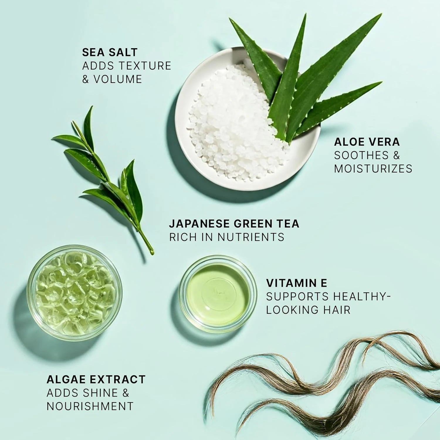 Sea Salt Spray, Suitable for Adult Men and Women, Liquid Hair Styling Product, Contains Moisturizing Aloe Vera and Seaweed Formula, Suitable for Dry Hair, Moisturizing and Refreshing