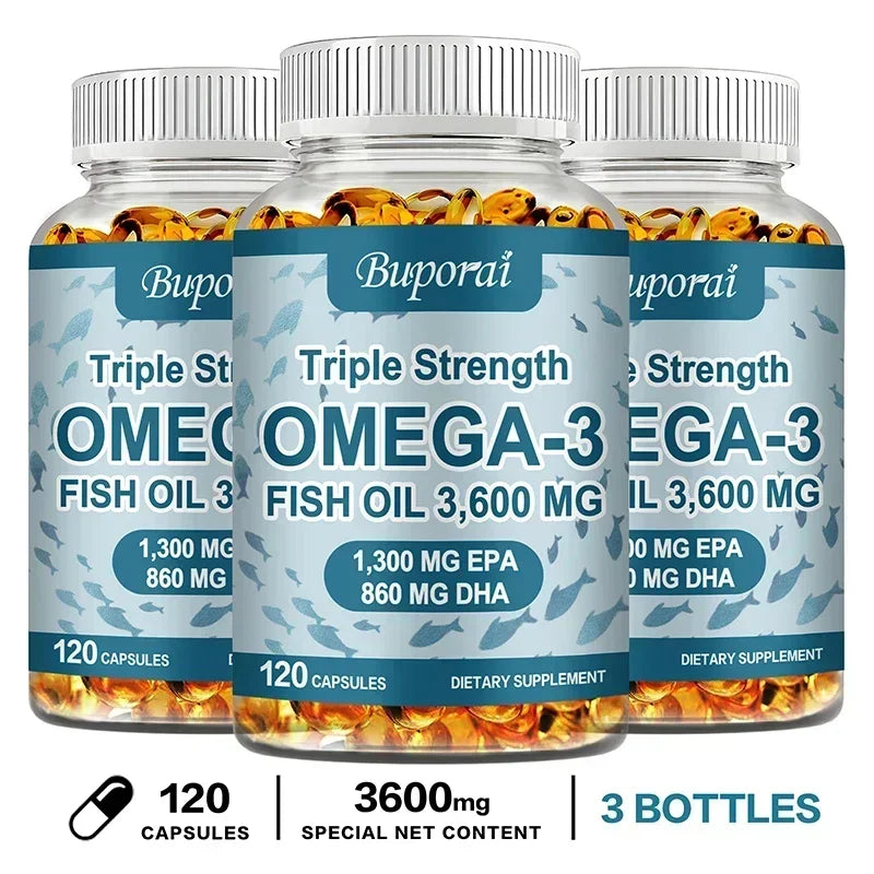Omega 3 Fish Oil - Rich in EPA+DHA, Supports Joint, Brain and Eye Health, Enhances Immune Function, and  Antioxidant