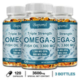 Omega 3 Fish Oil - Rich in EPA+DHA, Supports Joint, Brain and Eye Health, Enhances Immune Function, and  Antioxidant
