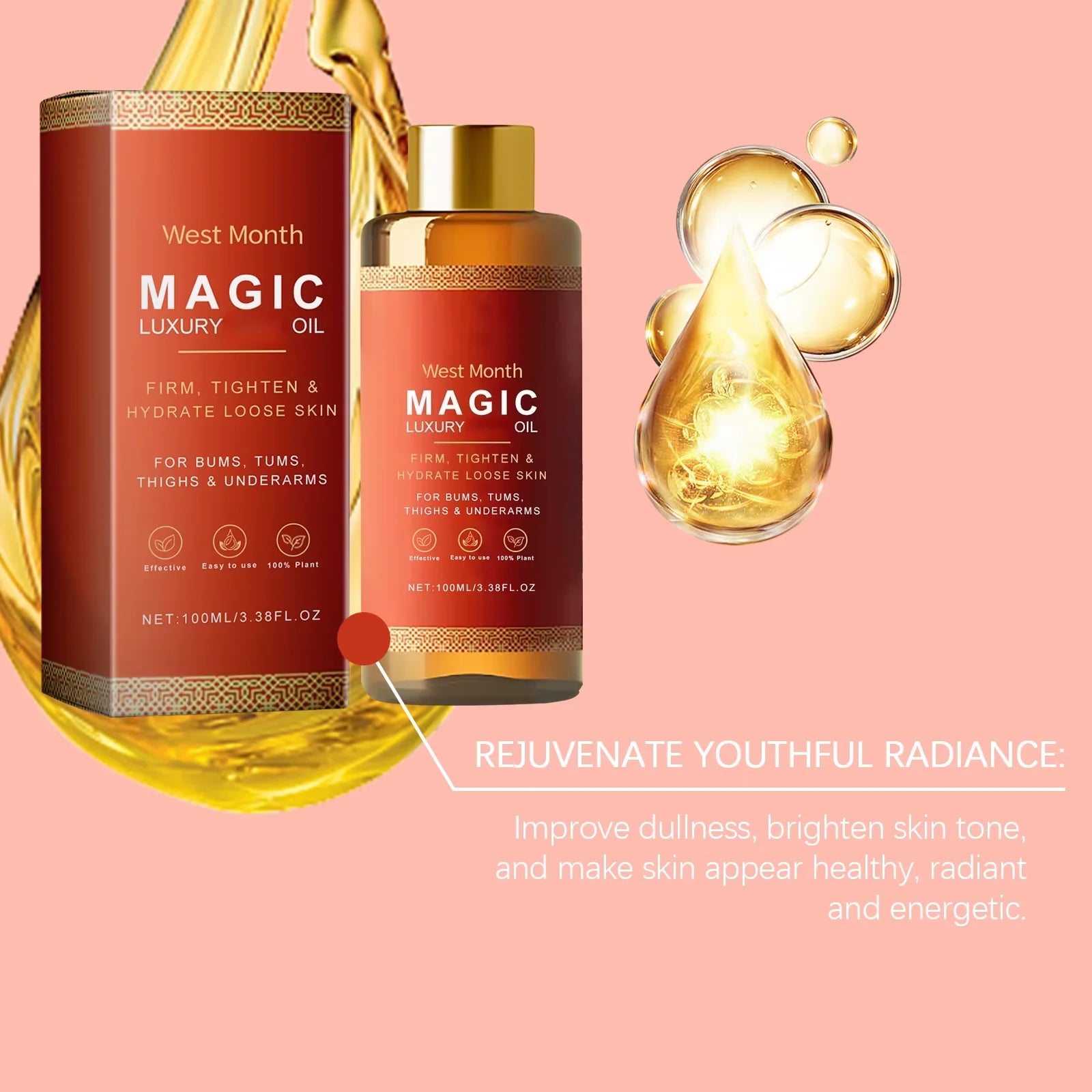 Firming Body Oil Moisturizing Skin Improve Dry Tighten Skin Barrier Repair Care Relax Body Massage Lifting Tighten Repair Smooth