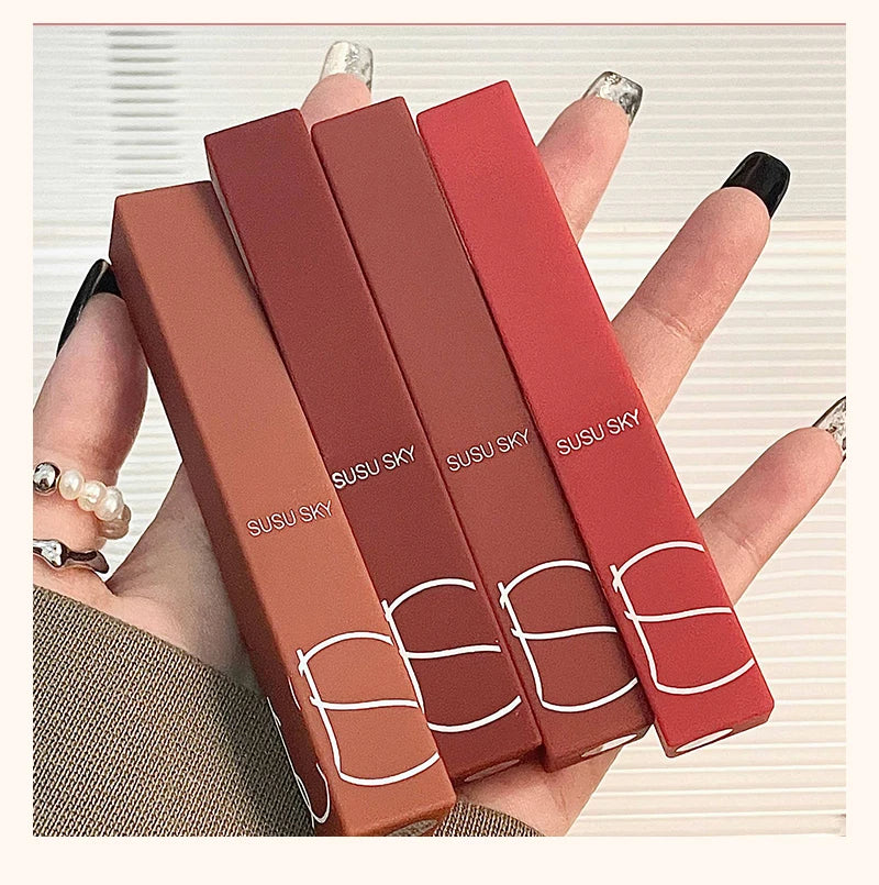 TX010 Thin Tube Matte Lipstick Waterproof Sweatproof Long-Lasting Makeup Resistant Dual Use on Lips And Cheeks
