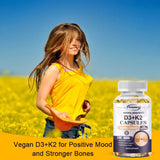Natural Vitamin D3 K2 Softgels for Heart, Joint and Bone Health, D3 K2 Multivitamin Supplement