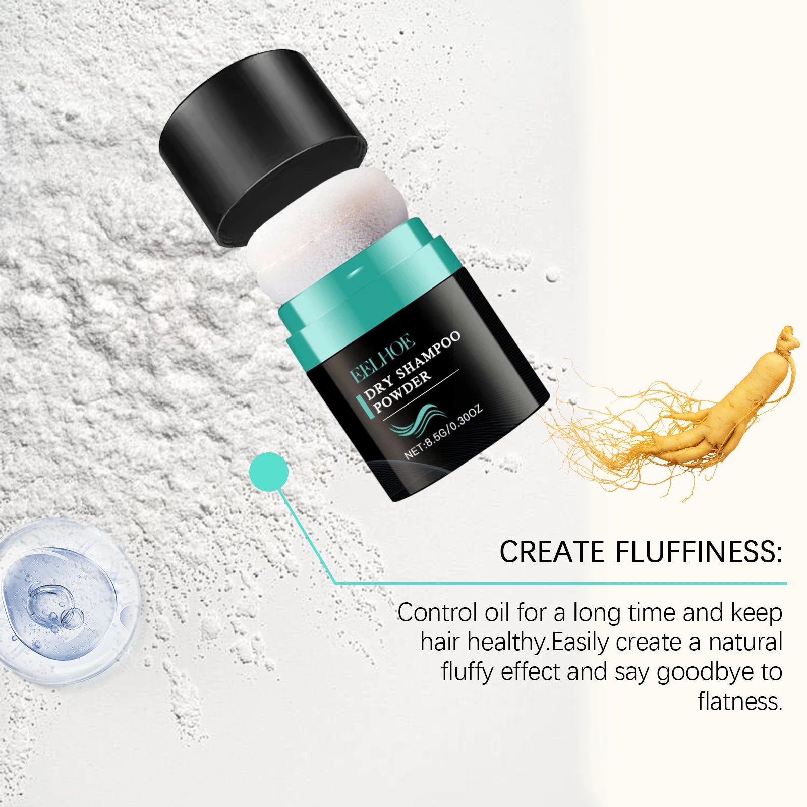 EELHOE Dry Shampoo Powder for Volumizing Hair - Oil Control, Refreshing Hair Quality, No-Rinse, Matte Finish, Dry Shampoo 8.5g