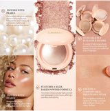 LongLasting Waterproof Face Highlighter Powder Instant Silky Skin Glow Baked Shimmer Illuminator Makeup Contouring Glitter