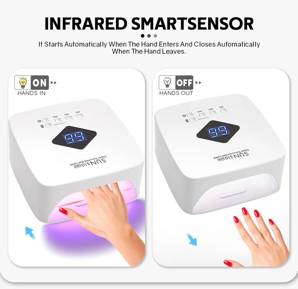 Rechargeable UV LED Nail Lamp With Automatic Sensing 30LEDS Cordless Nail Dryer for Curing Gel Polish Professional Manicure Tool