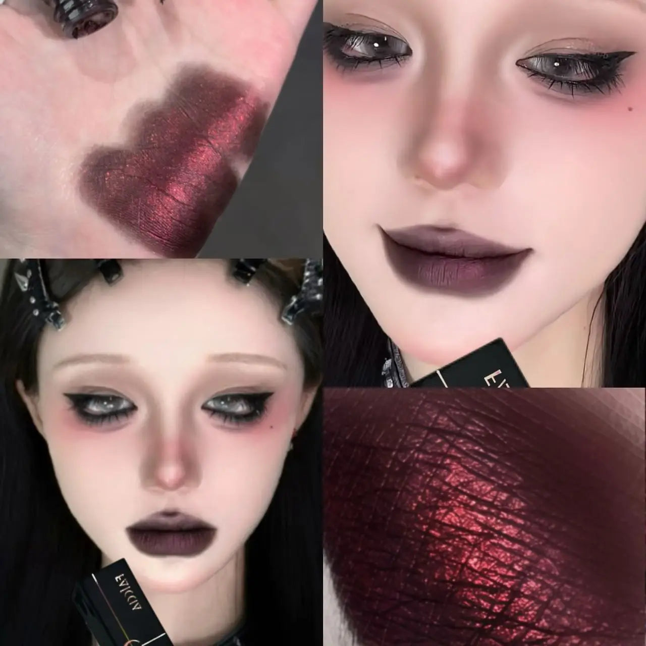 Pearlescent Polarized Green Lip Mud Gloss Fine Shimmer Lip Glaze Plumping Gothic Black Moisturizing Shiny Halloween Lips Makeup