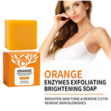 100g Orange Enzymes Mild Exfoliating Brightening Soap Bar,Face Body Gentle Cleansing Hydrating Moisturizing,Smooth Tender Skin