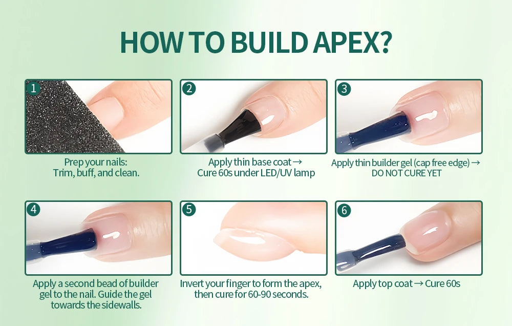 Nailpop 7-in-1 Builder Nail Gel Fast Building Gel Nail Polish Clear White Pink Nude 15ml Nail Tip Reinforcement and Extension