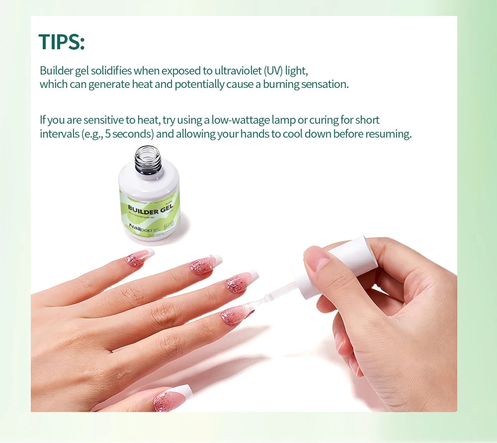 Nailpop 7 IN 1 Nail Glue Gel 15ml Gellack UV Nails Builder Gel Apex & Extension Soak off Base Gel Top Coat  HEMA FREE