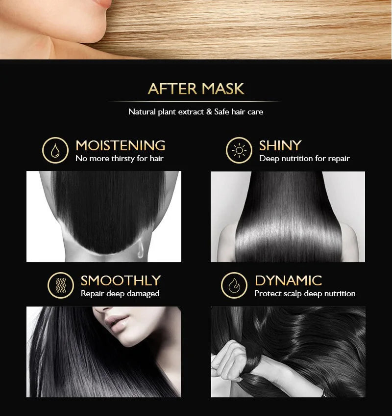 PURC No Steam Hair Mask Intensive Repair Dry Damaged Hair Smooth Silky Anti-Breakage Volumizing Hair Spa Treatment Conditioner