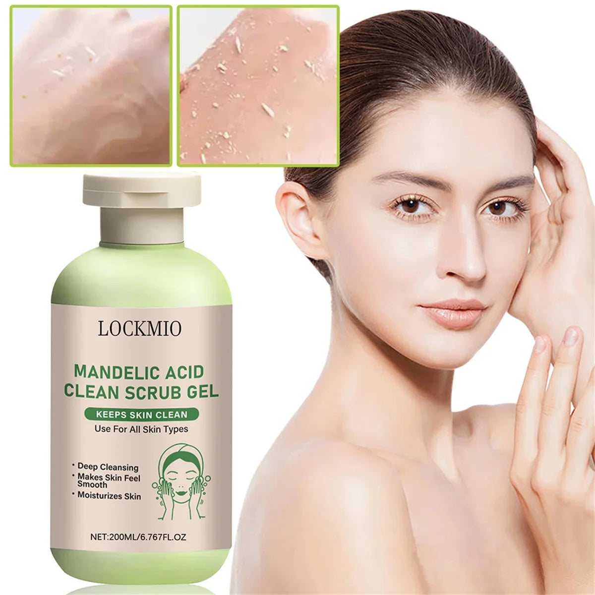 Mandelic Acid Clean Scrub Gel Gentle Exfoliator Dead Smooth Skin Care Product Deep Clean Scrub Improve Facial Texture Appearance