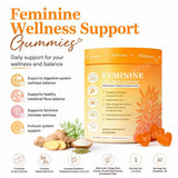 All Femme Chewable Feminine Wellness Support Gummies with Probiotics Prebiotics Hyaluronic Acid Vitamin B6 and Zinc 30 Gummies