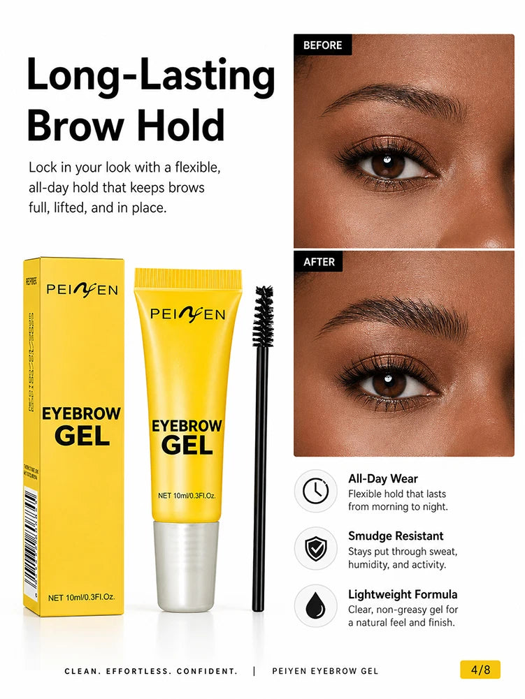 Clear Eyebrow Gel 3PCS Set, Strong Hold Waterproof Brow Shaping Gel, Natural Fuller Brows Makeup, Flake-Free Brow Lamination