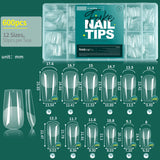 NAILPOP Soft Gel Nail Tips 600PCS Pre-Buff Full Cover Coffin Almond  Oval Shaped Nail Extenison Tips Half Matte Gel X Fake Nails