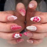 24 false nail pieces shipped randomly, Instagram-style false nails, wearable full-coverage almond-shaped press-on nails.