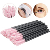 50pcs Disposable Eyelash Brush Crystal Eyebrow Comb Eyelashes Lifting Mascara Wand Micro Brushes Lash Extension Makeup Tools