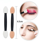 100PCS Disposable Double-Headed Eye Shadow Sponge Applicators 6.5cm with Container for Eyeshadow Stick