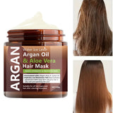 Argan Oil & Aloe Vera Hair Mask Collagen Keratin Treatment Hairs Conditioner Hair Essential Oil Nourishing for Dry Damaged