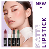 TEAYASON Matte Lipsticks 12 Colors Waterproof Long Lasting Lip Stain Non-stick Cup Sexy Red Black Lipstick Pigment Lip Cosmetics